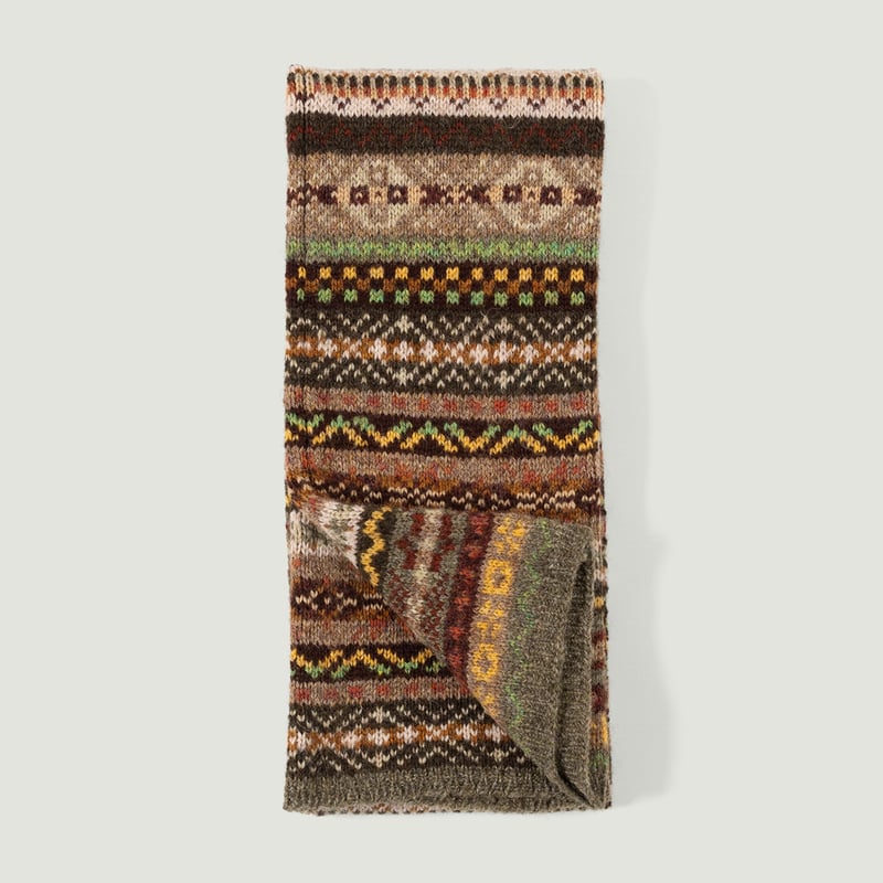 Image flâneurs JAMIESON'S / Fair Isle Scarf Moss Green vignette