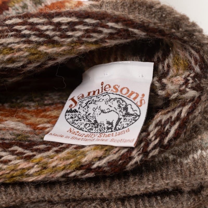 Image flâneurs JAMIESON'S / Fair Isle Scarf Brown détail