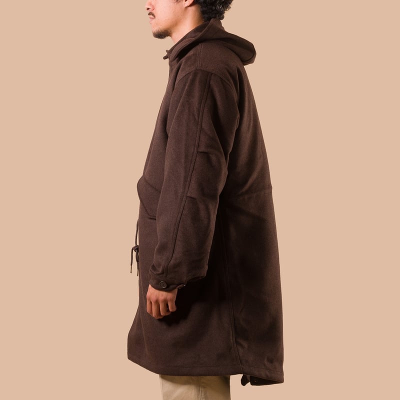 Image Flâneurs FRIZMWORKS / Wool Vincent Fishtail Parka Brown profil