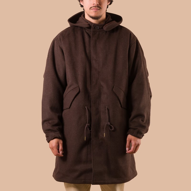 Image Flâneurs FRIZMWORKS / Wool Vincent Fishtail Parka Brown face