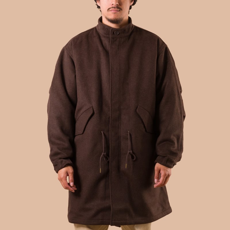 Image Flâneurs FRIZMWORKS / Wool Vincent Fishtail Parka Brown face alt