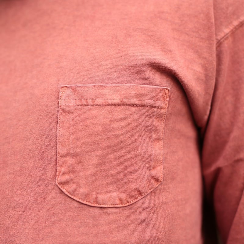 LS Pocket Crew Tee - Dark Orange