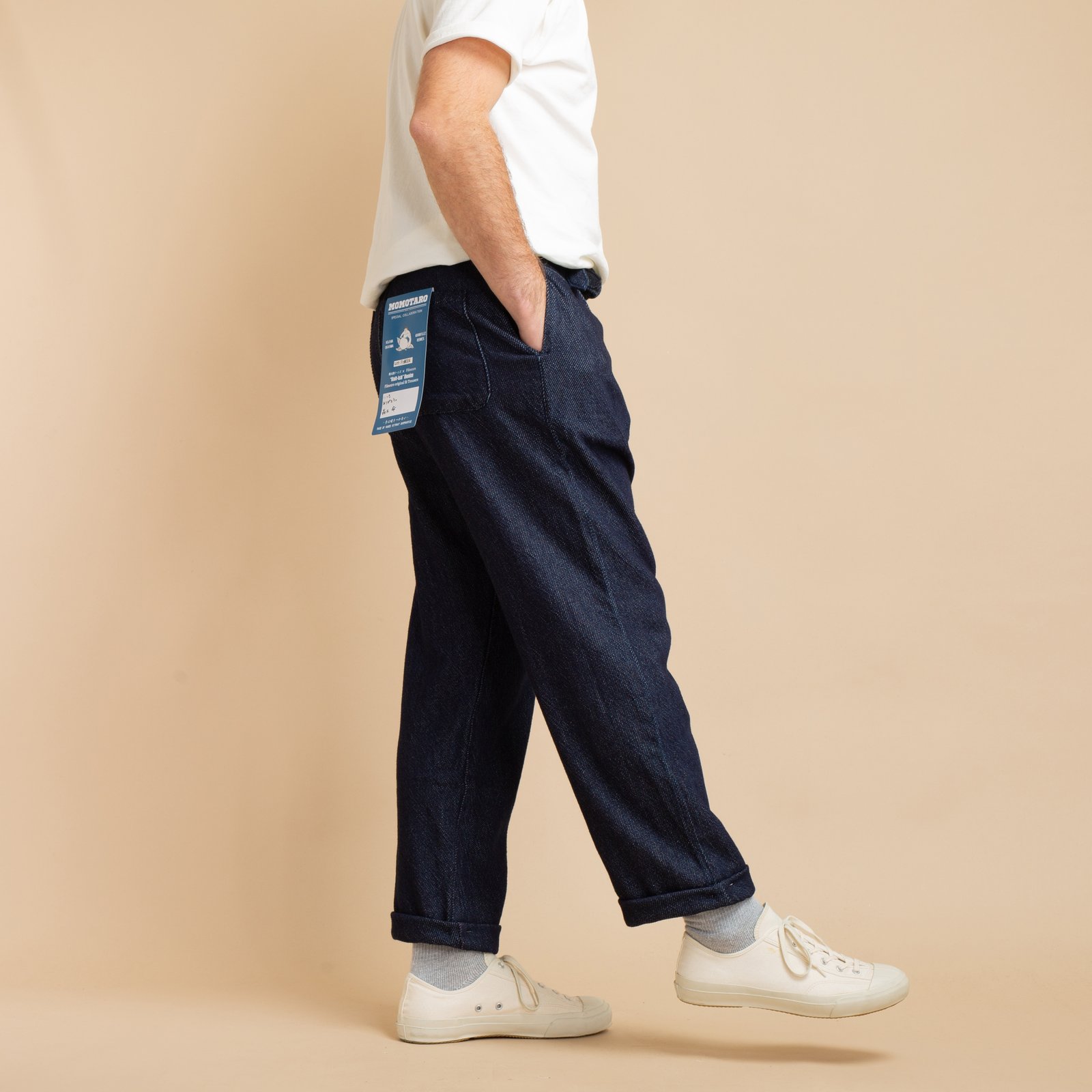 MOMOTARO X FLANEURS / FnM004 "Knit-Ish Denim" Original Fit Trousers Indigo