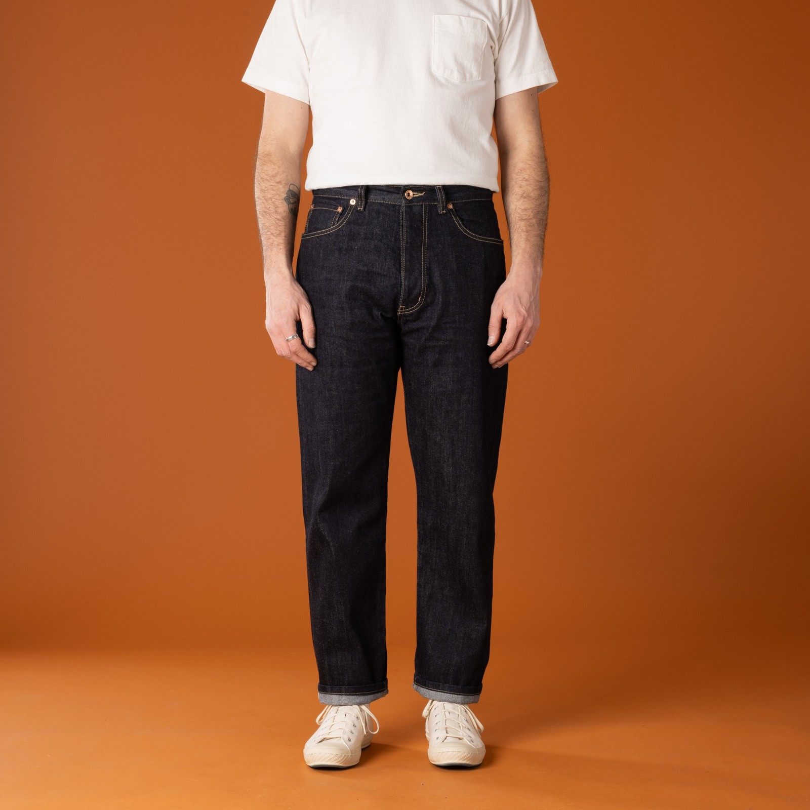 images of casual walkers in front of INFORMALE JE19 Selvedge Jeans images of casual walkers in front of INFORMALE JE19 Selvedge Jeans