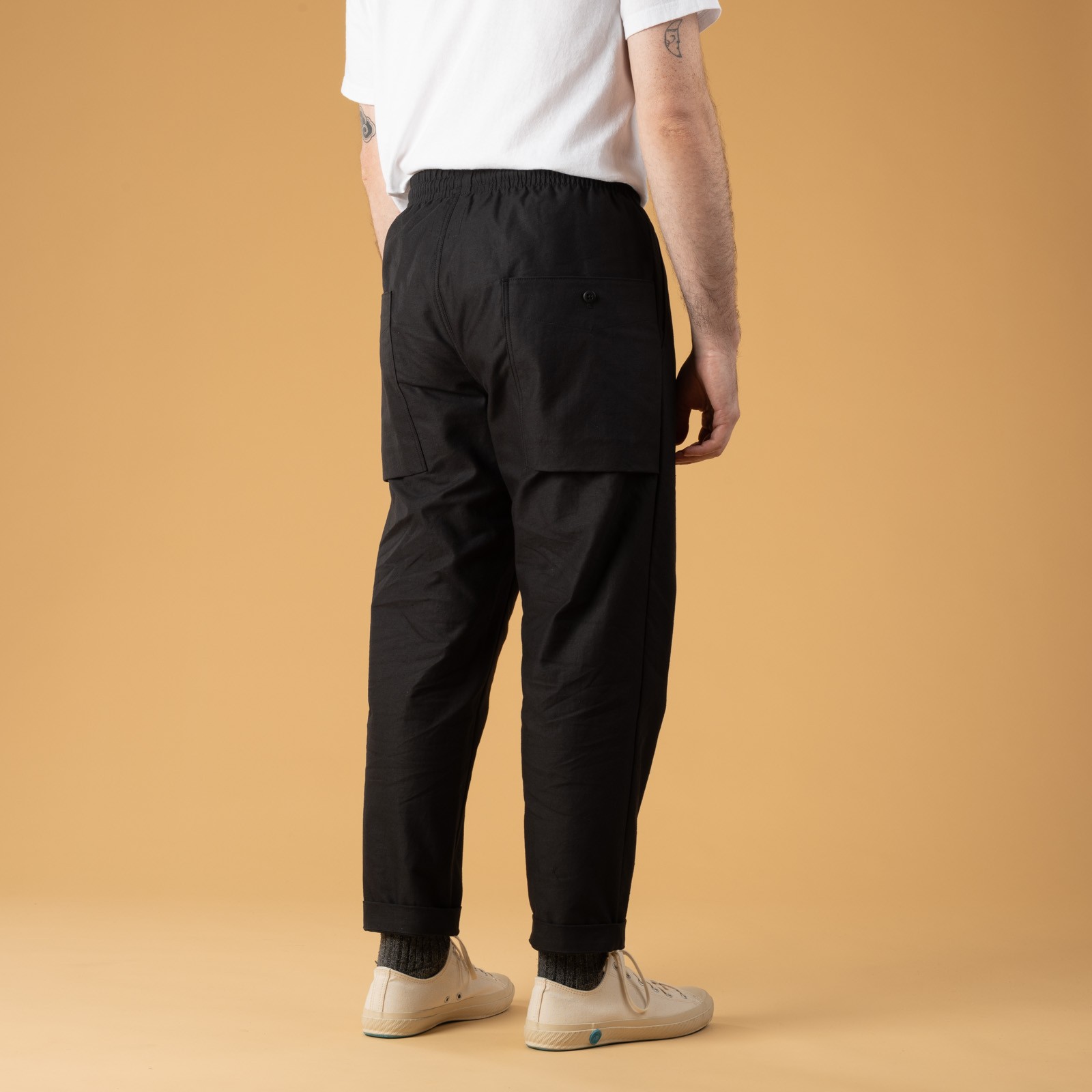 Flâneurs Jackman SS25-Back Nep Umps Pants Black back Flâneurs Jackman SS25-Back Nep Umps Pants Black back