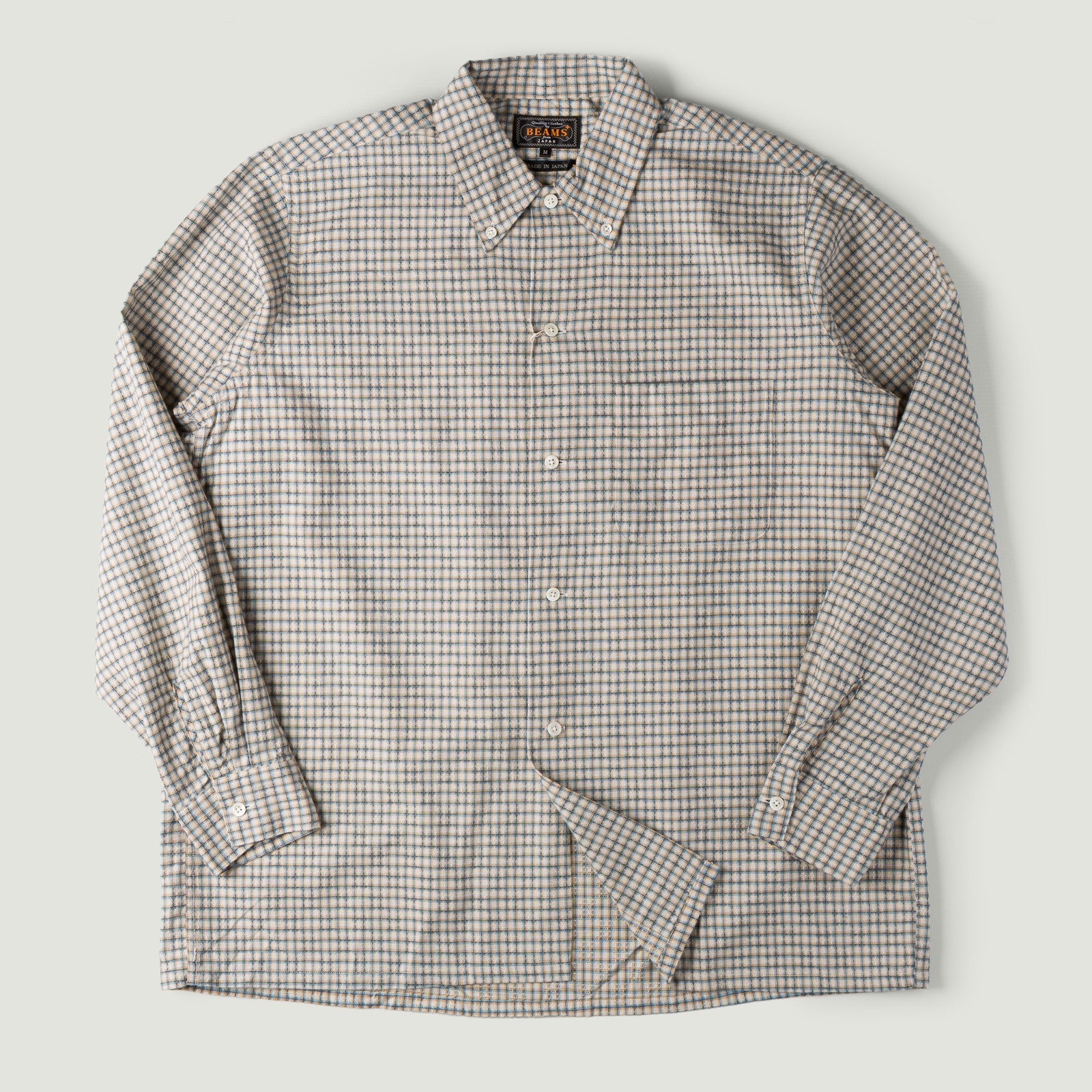 Image-Flâneurs_BEAMS PLUS / Open B.D Dobby White Plaid_Vignette Image-Flâneurs_BEAMS PLUS / Open B.D Dobby White Plaid_Vignette