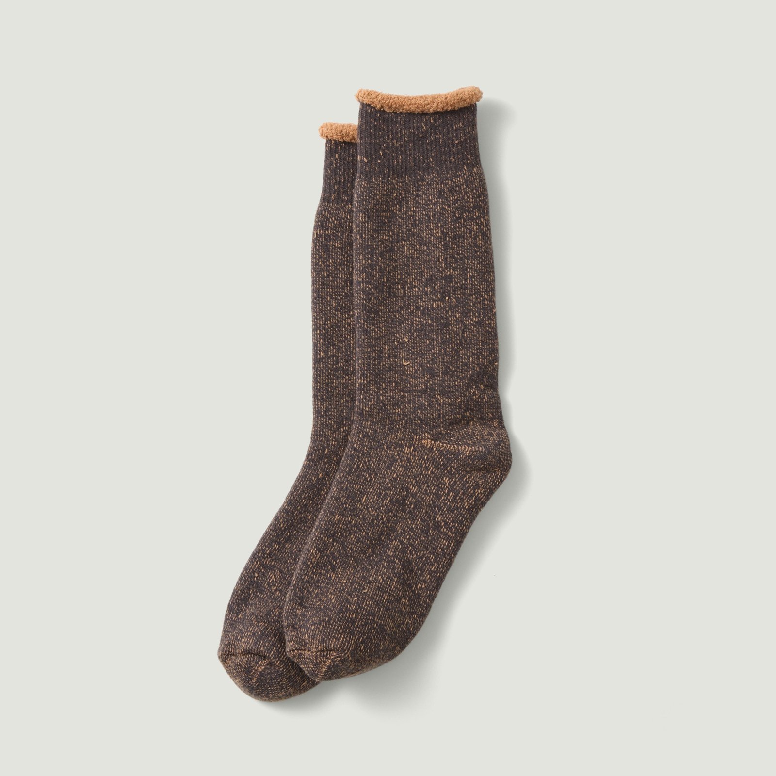 Image-Flâneurs_ROTOTO / Reversible Pile Socks Faded Black/Light Orange_Vignette Image-Flâneurs_ROTOTO / Reversible Pile Socks Faded Black/Light Orange_Vignette