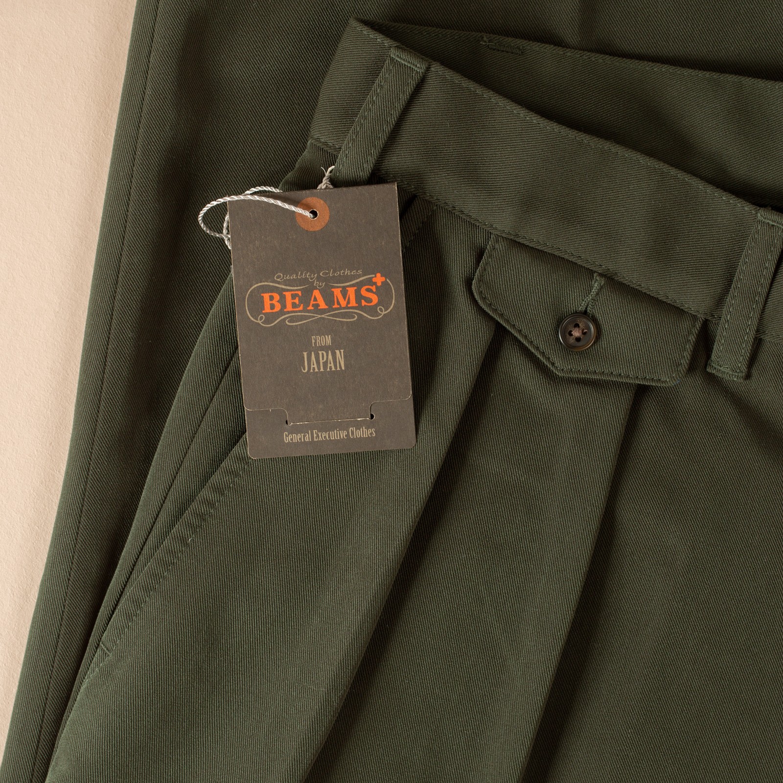 2 Pleats Trousers PE Twill Green