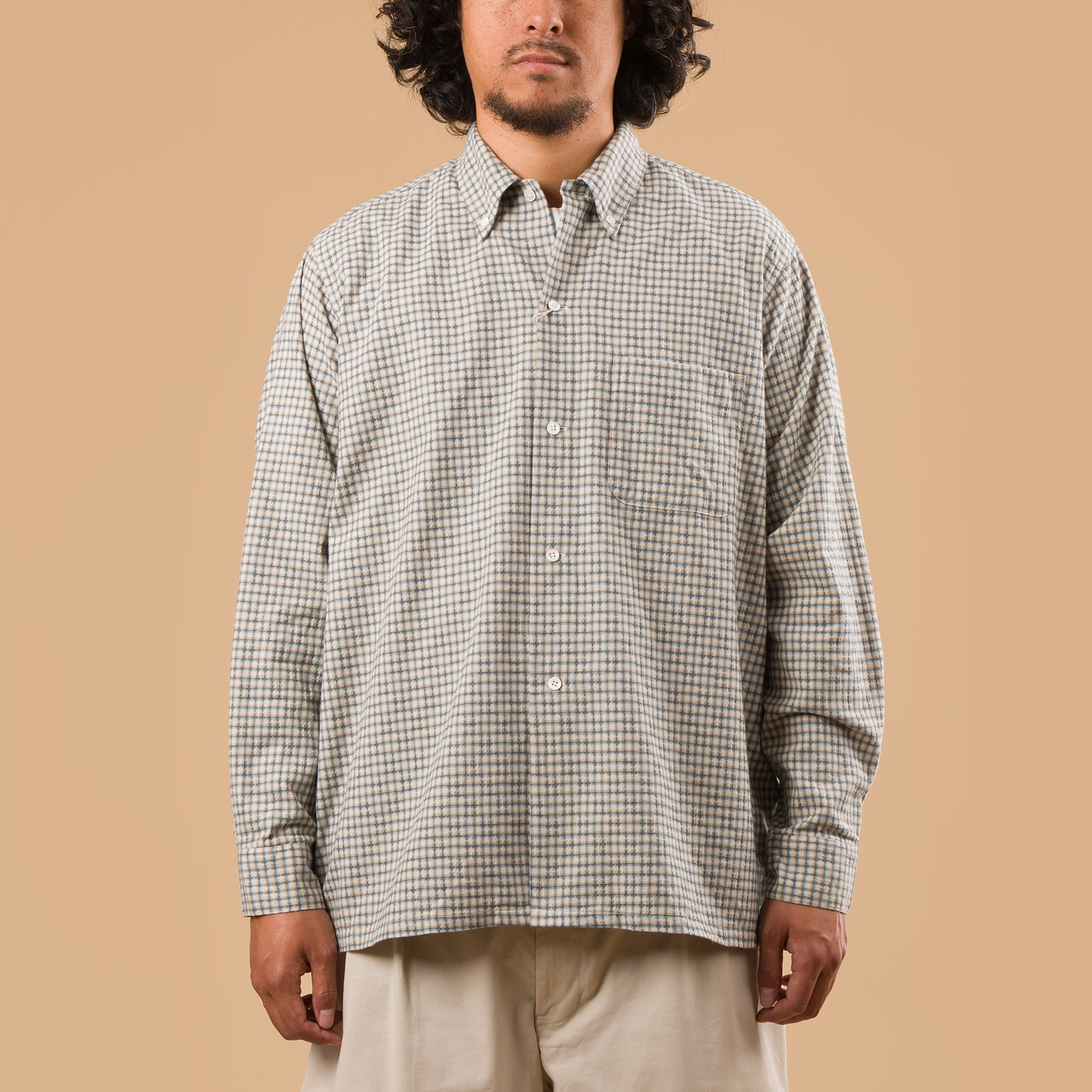 image flâneurs BEAMS PLUS  Open B.D Dobby White Plaid image flâneurs BEAMS PLUS  Open B.D Dobby White Plaid