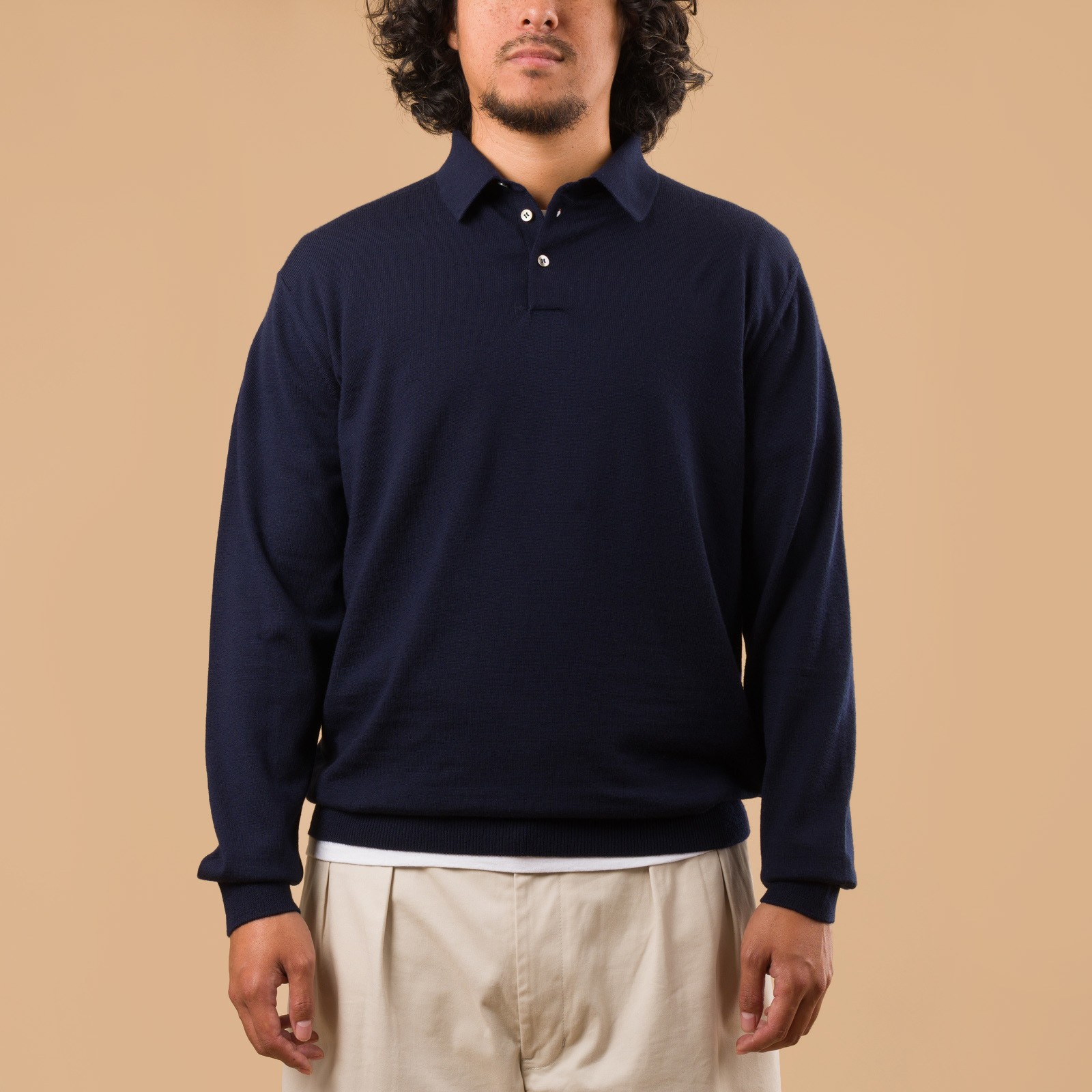 image flâneursMOONCASTLE 12G Wool Polo Neck face image flâneursMOONCASTLE 12G Wool Polo Neck face
