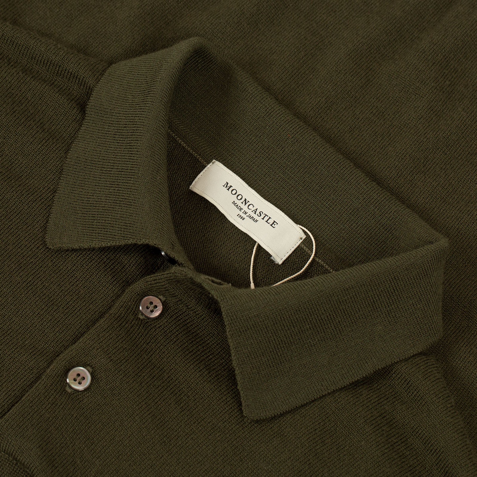 col flâneursMOONCASTLE 12G Wool Polo Neck dark olive col flâneursMOONCASTLE 12G Wool Polo Neck dark olive