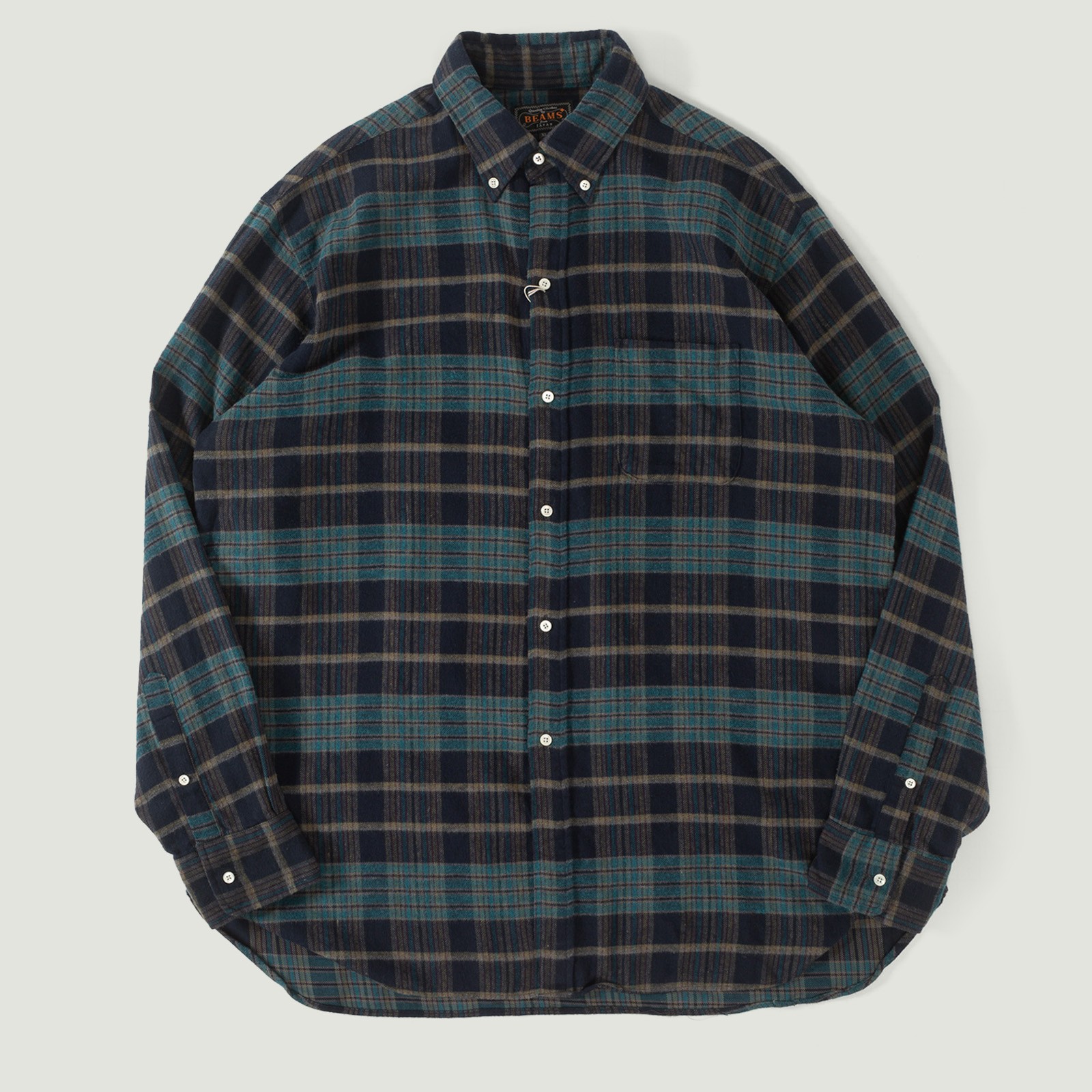 Image-Flâneurs_BEAMS PLUS / BD Classic Fit Indian Flannel Plaid Over Dye Blue_Vignette Image-Flâneurs_BEAMS PLUS / BD Classic Fit Indian Flannel Plaid Over Dye Blue_Vignette
