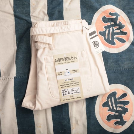 MOMOTARO X FLÂNEURS / FnM003 "Heavy Oxford" Original Fit Trousers Natural