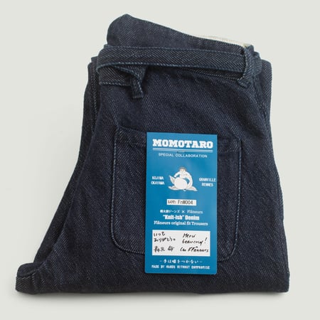 MOMOTARO X FLANEURS / FnM004 "Knit-Ish Denim" Original Fit Trousers Indigo