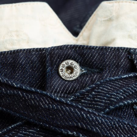 MOMOTARO X FLANEURS / FnM004 "Knit-Ish Denim" Original Fit Trousers Indigo