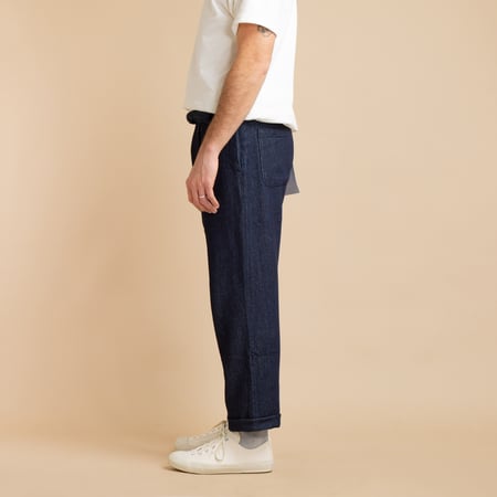 MOMOTARO X FLANEURS / FnM004 "Knit-Ish Denim" Original Fit Trousers Indigo