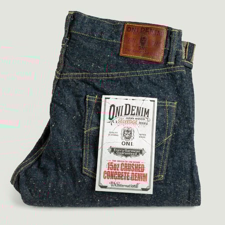ONI DENIM 902 CCD 15oz High-Rise Relaxed Tapered Kabuki Crushed Concrete Denim ONI DENIM 902 CCD 15oz High-Rise Relaxed Tapered Kabuki Crushed Concrete Denim