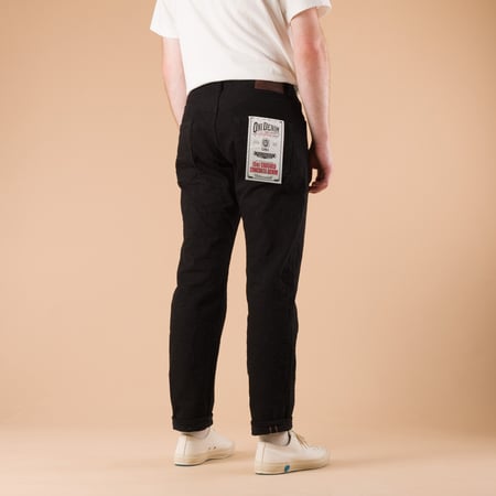 902CCD-BKBK 15oz High Rise Relaxed Tapered Crushed Concrete Black Denim