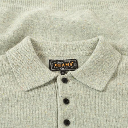 Image-Flâneurs_AW25 BEAMS PLUS  Knit Polo Nep 9G Mint col Image-Flâneurs_AW25 BEAMS PLUS  Knit Polo Nep 9G Mint col