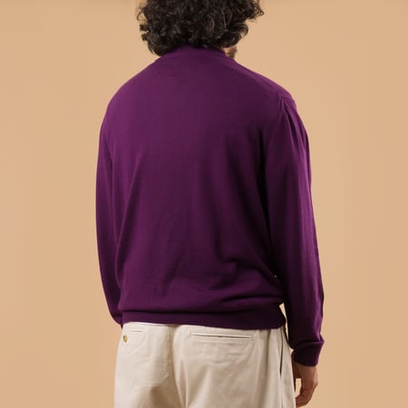 image flâneursMOONCASTLE 12G Wool Crew Neck prune de dos image flâneursMOONCASTLE 12G Wool Crew Neck prune de dos