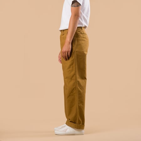 image flâneurs FOB FACTORY F0543 Moleskin Trousers Khaki de profil image flâneurs FOB FACTORY F0543 Moleskin Trousers Khaki de profil