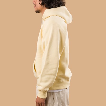 Raised Back Cream Pullover Hoodie Sweatshirt