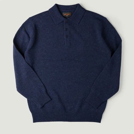 Nep Knit 9G Polo Navy
