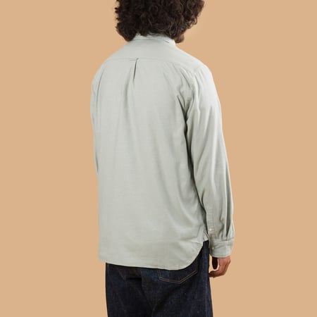 Image-Flâneurs_BEAMS PLUS / BD Flannel Solid Mint_de-dos Image-Flâneurs_BEAMS PLUS / BD Flannel Solid Mint_de-dos