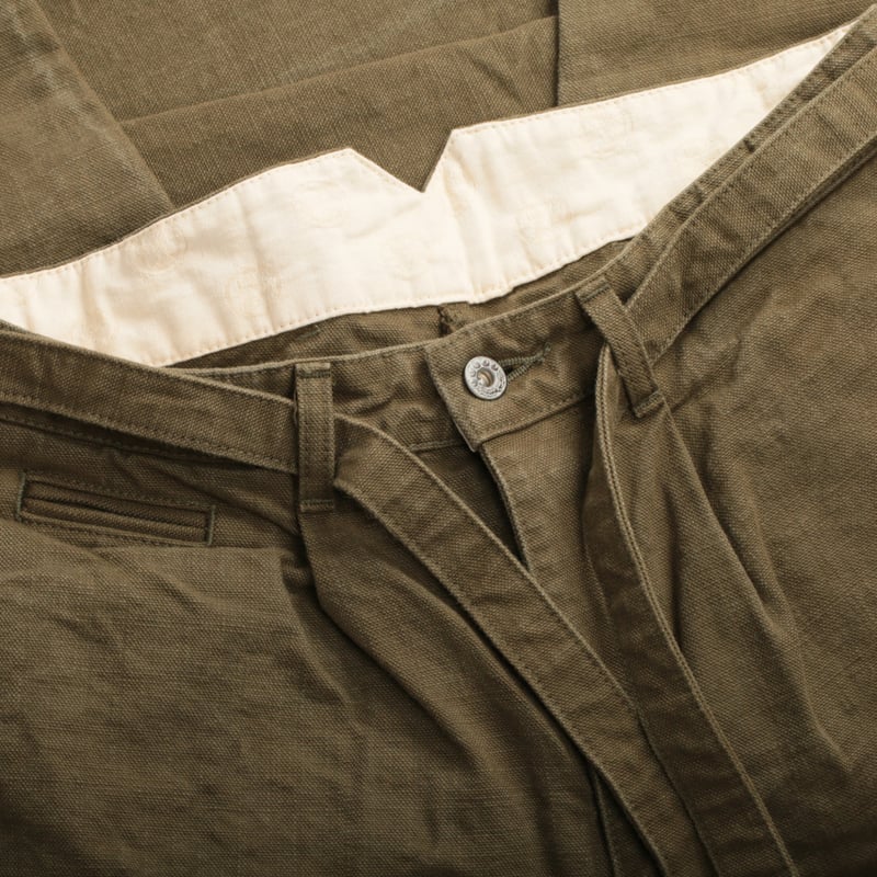 MOMOTARO X FLÂNEURS / FnM003 "Heavy Oxford" Original Fit Trousers in OD Green