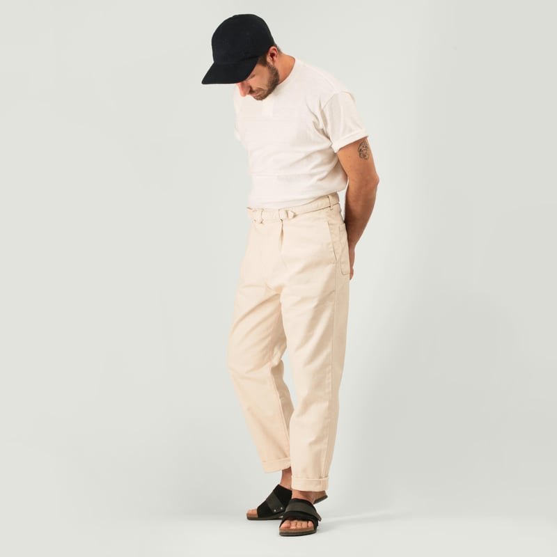 MOMOTARO X FLÂNEURS / FnM003 "Heavy Oxford" Original Fit Trousers Natural