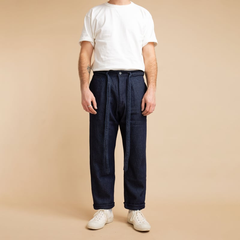 MOMOTARO X FLANEURS / FnM004 "Knit-Ish Denim" Original Fit Trousers Indigo
