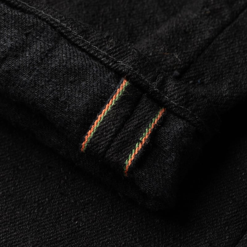 902CCD-BKBK 15oz High Rise Relaxed Tapered Crushed Concrete Black Denim