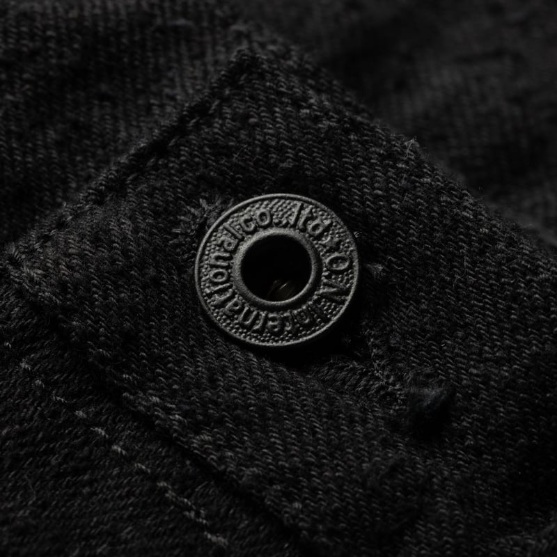 902CCD-BKBK 15oz High Rise Relaxed Tapered Crushed Concrete Black Denim