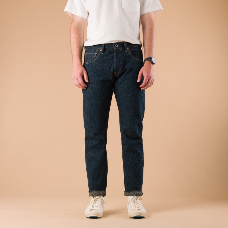 622CCD-GOLV 15oz Relaxed Tapered "Greyish Olive" Crushed Concrete Denim