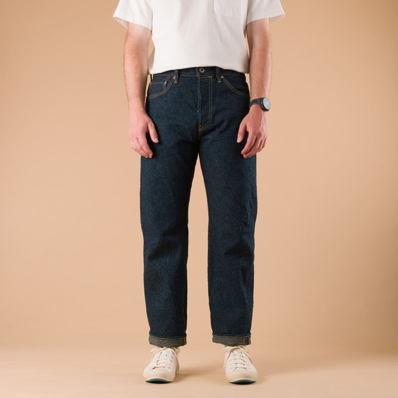 Image-Flâneurs_ONI DENIM / 288CCD-GOLV 15oz Regular Straight "Greyish Olive" Crushed Concrete Denim_de-face Image-Flâneurs_ONI DENIM / 288CCD-GOLV 15oz Regular Straight "Greyish Olive" Crushed Concrete Denim_de-face