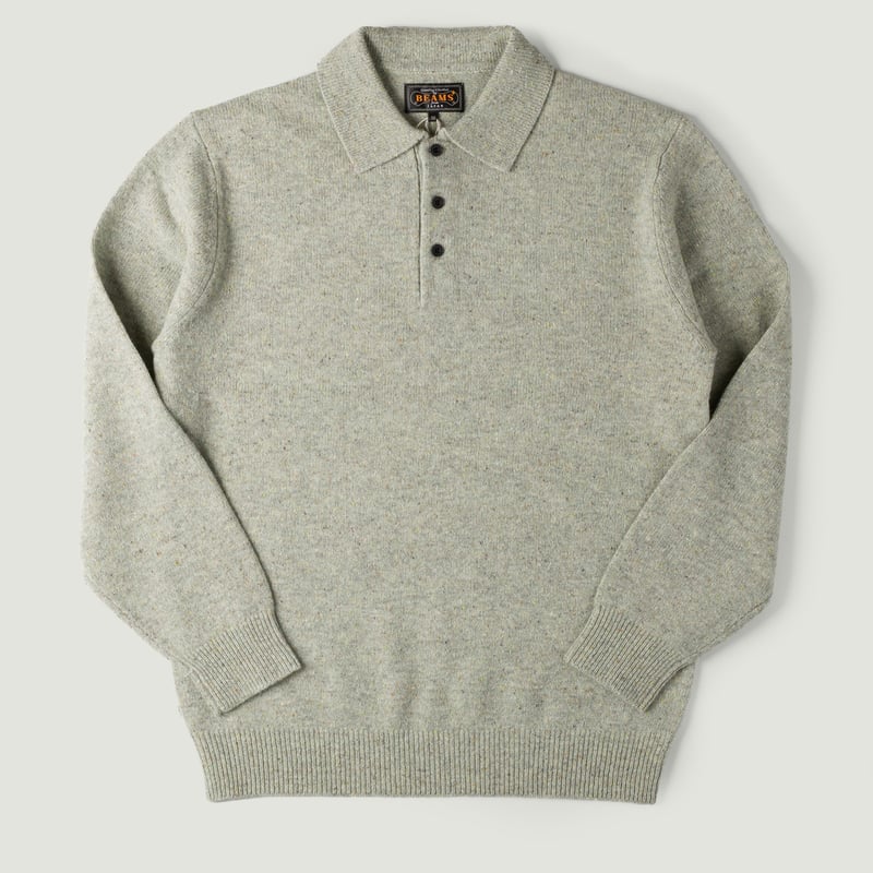 Image-Flâneurs_A/W25 BEAMS PLUS / Knit Polo Nep 9G Mint_Vignette Image-Flâneurs_A/W25 BEAMS PLUS / Knit Polo Nep 9G Mint_Vignette