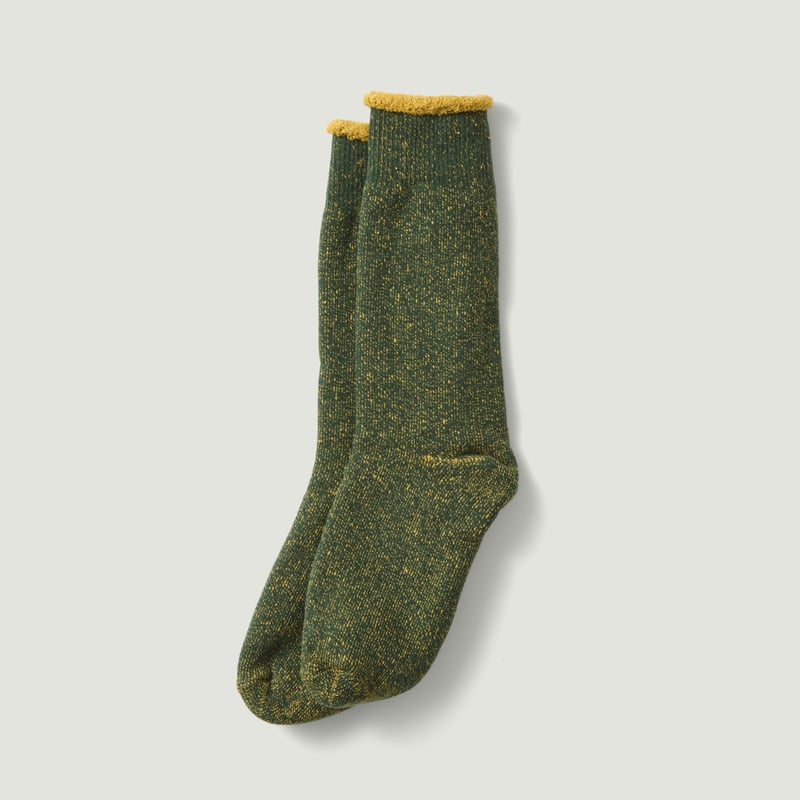 Image-Flâneurs_ROTOTO / Reversible Pile Socks Ivy Green/Dark Yellow_Vignette Image-Flâneurs_ROTOTO / Reversible Pile Socks Ivy Green/Dark Yellow_Vignette