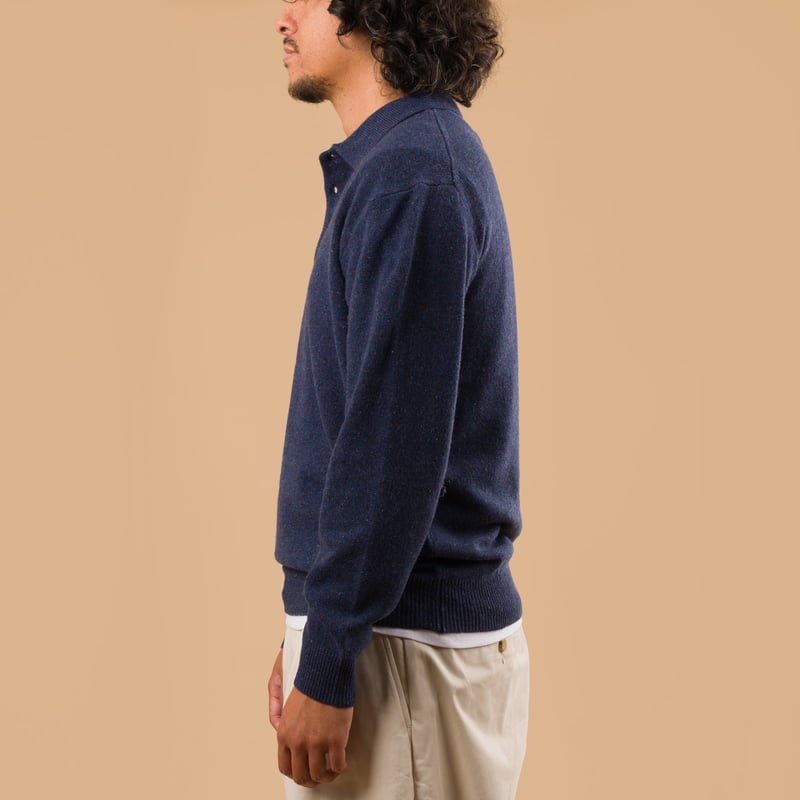 Nep Knit 9G Polo Navy