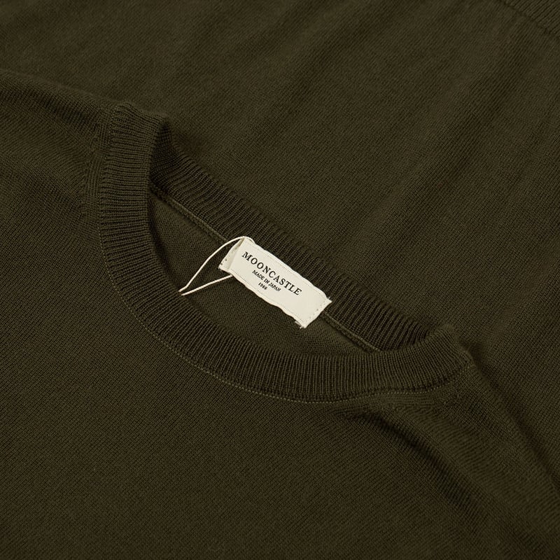 12G Wool Crew Neck Dark Olive