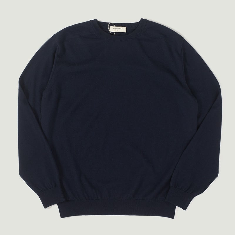 vignette flâneursMOONCASTLE 12G Wool Crew Neck navy vignette flâneursMOONCASTLE 12G Wool Crew Neck navy