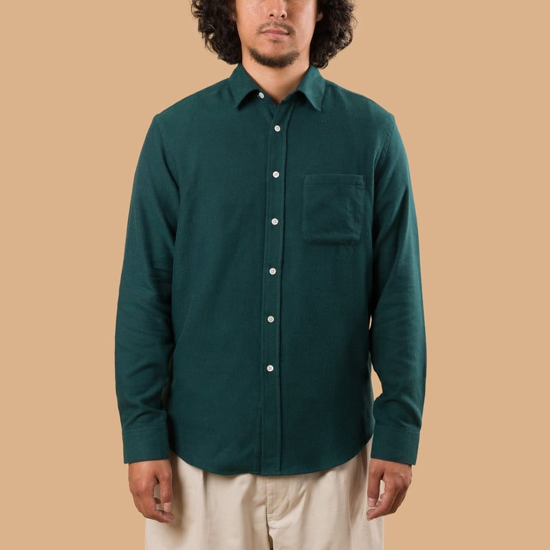 Chemise en coton PORTUGUESE FLANNEL  Teca Shirt couleur Green Chemise en coton PORTUGUESE FLANNEL  Teca Shirt couleur Green