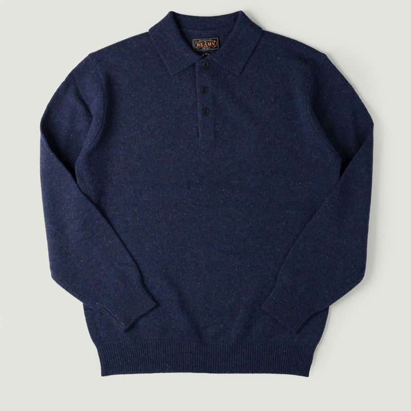Nep Knit 9G Polo Navy
