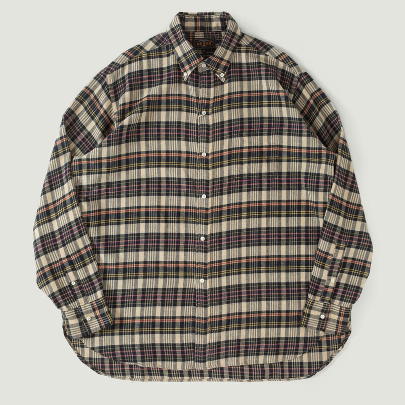 Image-Flâneurs_BEAMS PLUS / BD Classic Fit Indian Flannel Plaid Beige_Vignette Image-Flâneurs_BEAMS PLUS / BD Classic Fit Indian Flannel Plaid Beige_Vignette